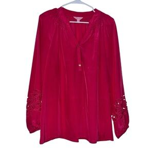 Lilly Pulitzer Women’s Pink Silk Tunic Shirt Large
